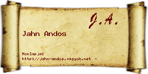 Jahn Andos névjegykártya